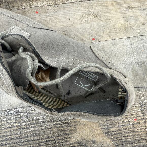 Alpine Swiss Mens Dress Shoes Gray Suede Wingtip Brogue Lace Up SZ 13 Men - Picture 12 of 16